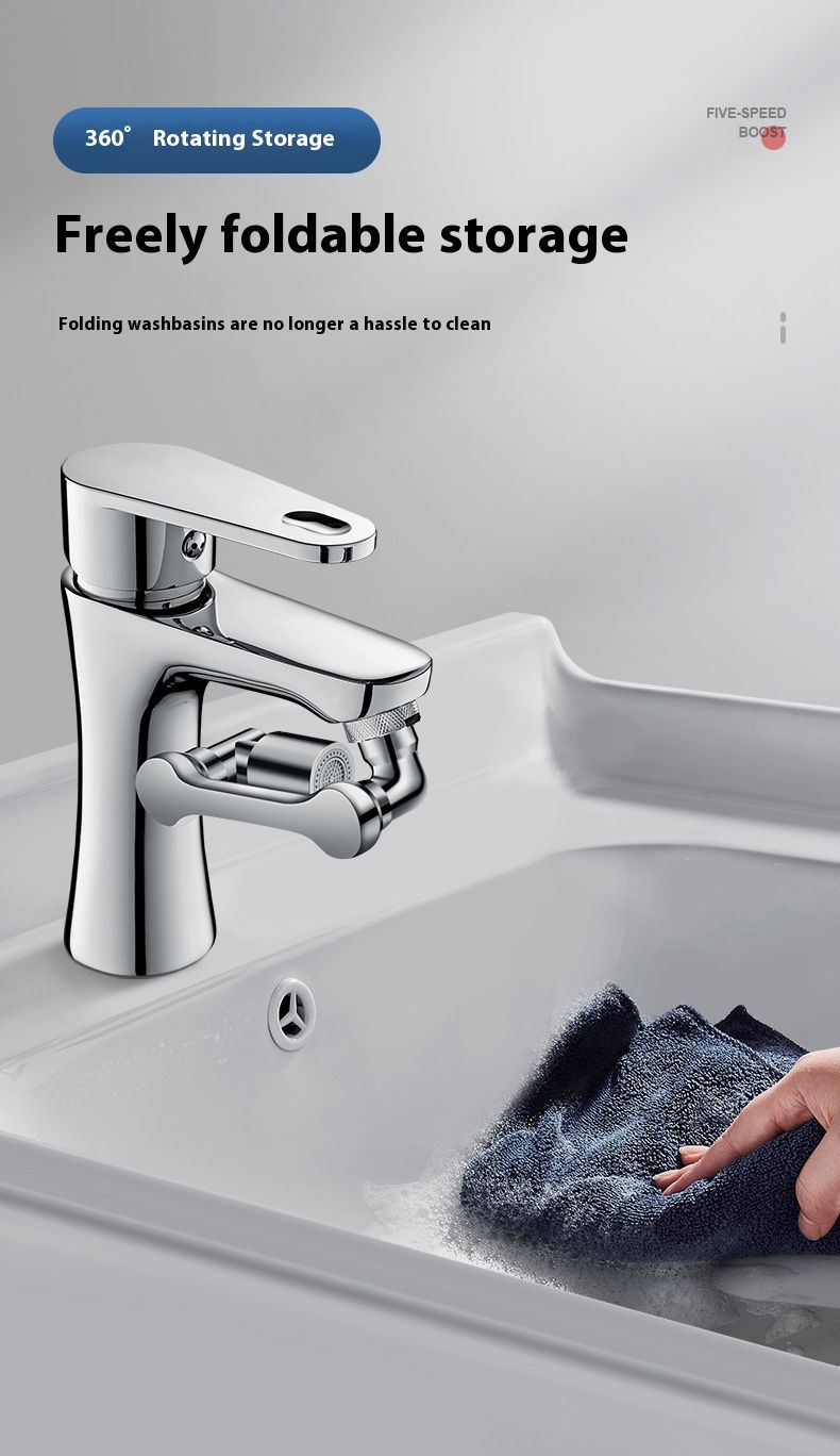 360° drehbarer Wasserhahn-Verlängerungsarm – verstellbarer Schwenkadapter aus Zinklegierung/Kupfer mit Spritzschutz-Design, universell passend für moderne Spülbecken_voghion.com