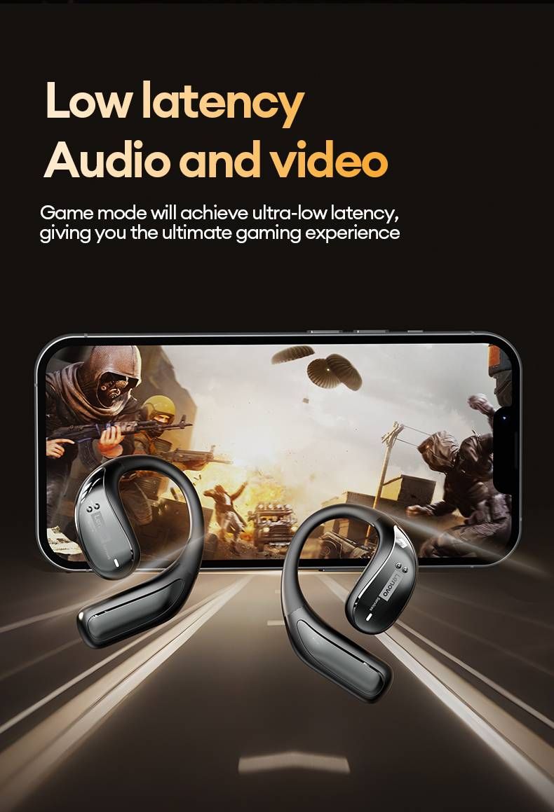 Auriculares Bluetooth originales Lenovo LE505 de conducción ósea 6.0 OWS, auriculares inalámbricos estéreo HIFI, bajos, para música, juegos y deportes._voghion.com