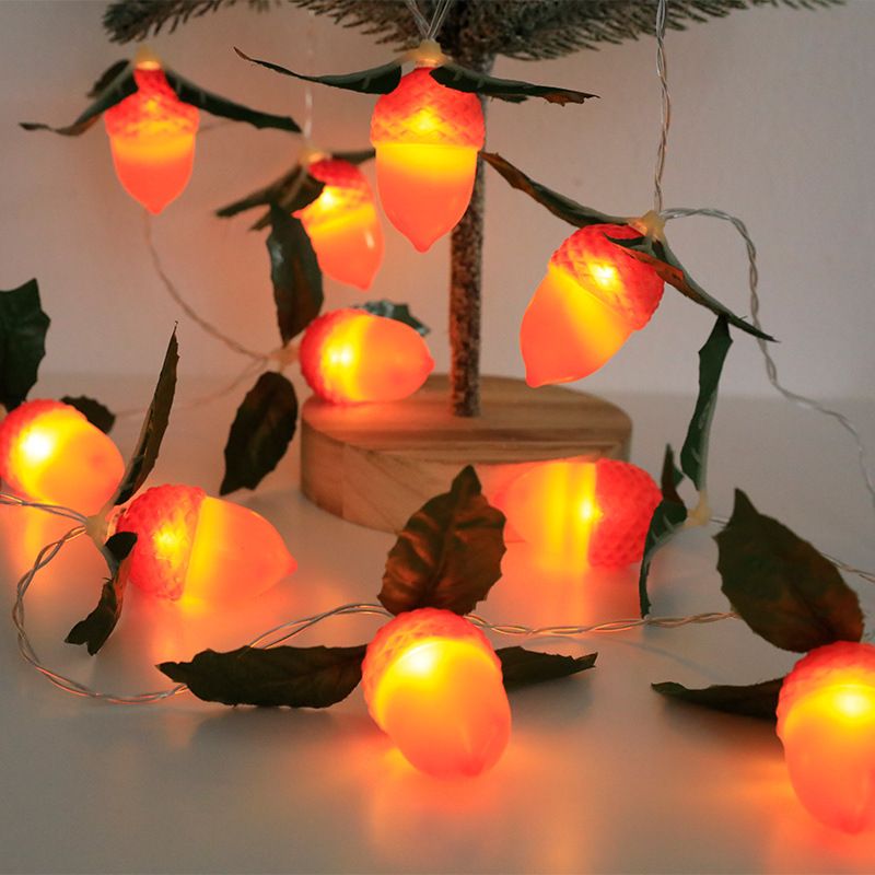 Festive Pinecone Berry LED String Lights - 2M 10LED Battery Operated Christmas Decor With Realistic Pine Needles & Red Berries_voghion.com