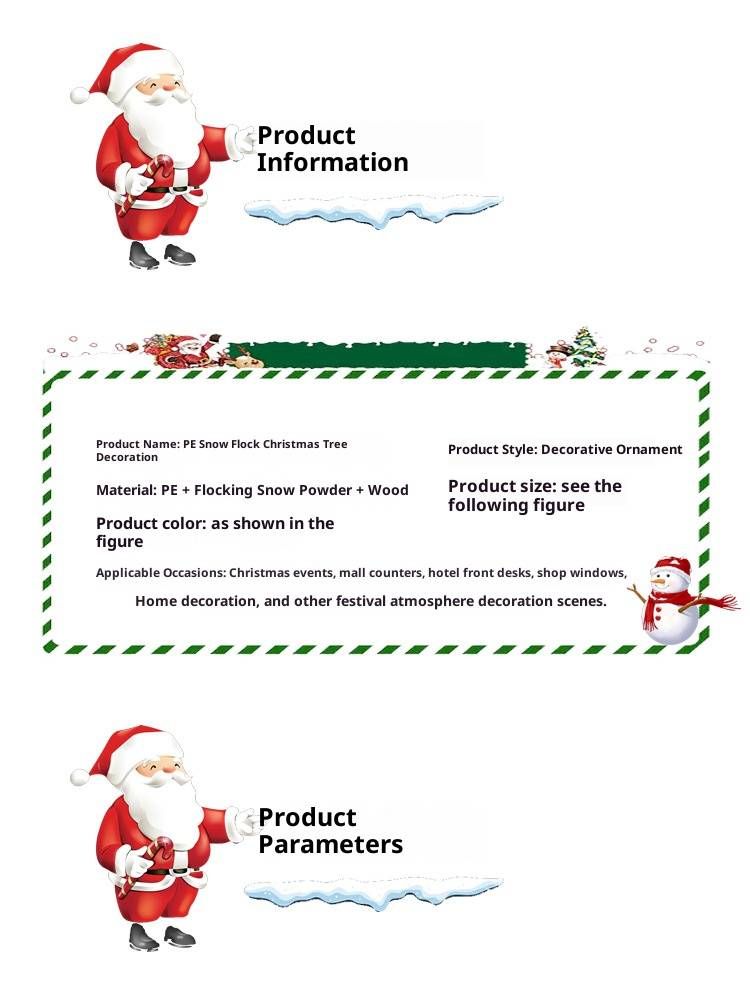 Mini Flocked Snowy Christmas Trees – Desktop PE Powdered Pine Decor With Realistic Frost Effect For Holiday Scenes & Photography_voghion.com