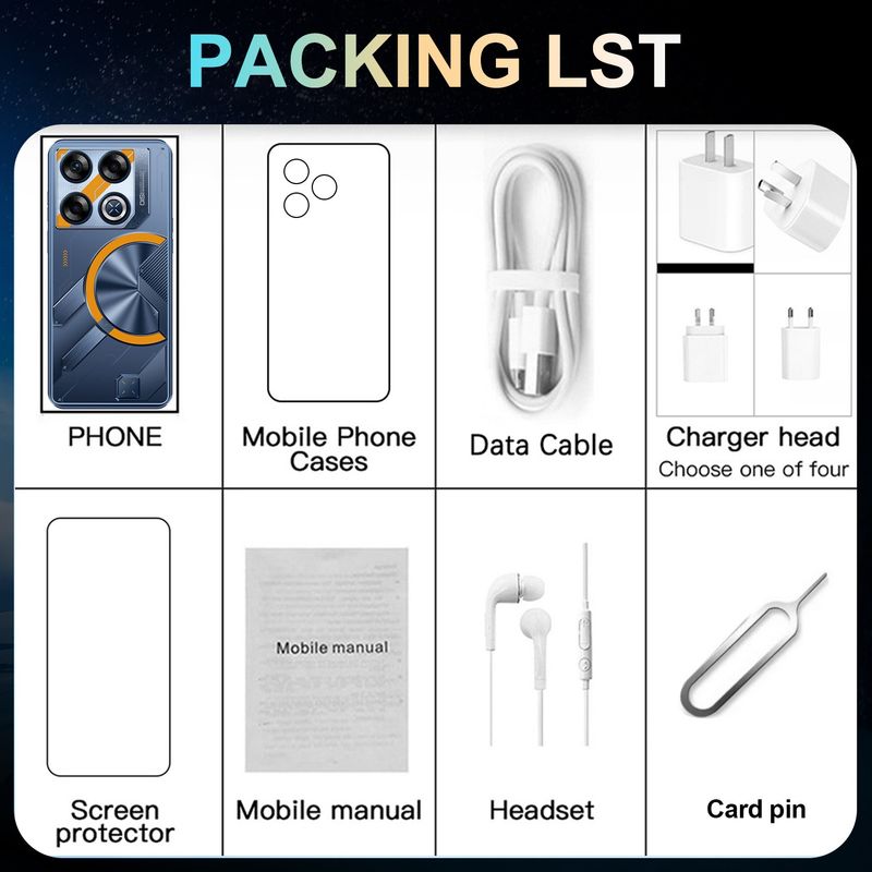 Celulare Dual SIM Face Unlocked 5G Original Mobile Phone Tablet Global GT20 Pro 7.3HD Screen 16GB+1TB 7800mah Android 14_voghion.com