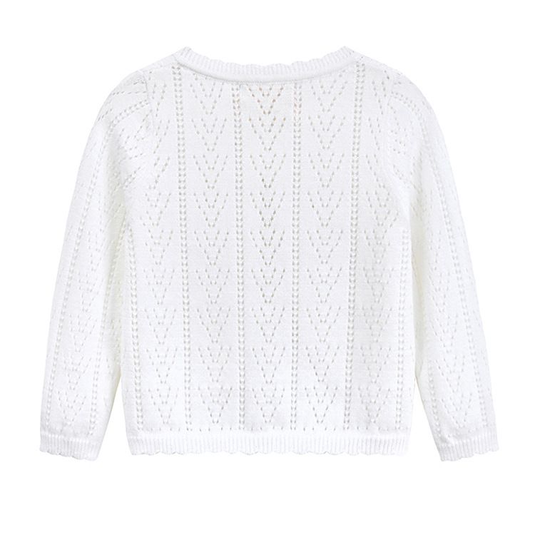 Baumwollstrickjacke für Mädchen mit einem Knopf – Weiche, dünne Sommerjacke für Kleinkinder und Kinder (Weiß/Rosa/Gelb) – Größen 80–120 cm_voghion.com