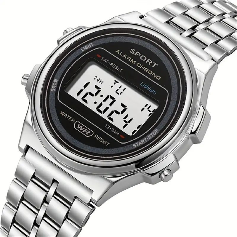LED WR F91W Stalen Band A159 Nieuw Rond Mode Multifunctioneel Elektronisch Horloge_voghion.com