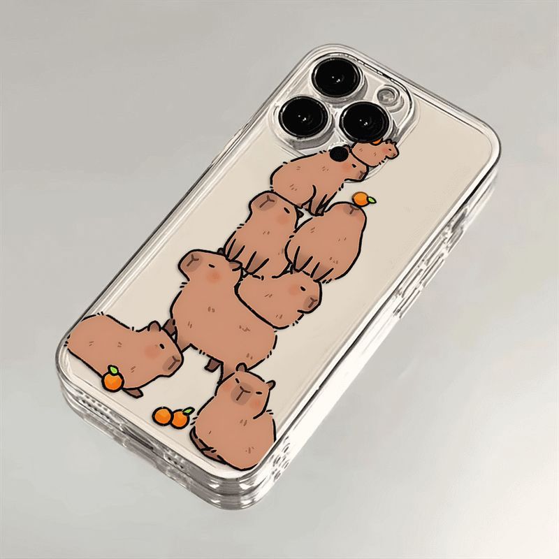 Průhledný měkký TPU kryt s motivem kapybary pro Samsung S25 S24 S23 S22 S21 S20 S10 FE Note20 Note10 Plus Ultra Lite 5G_voghion.com