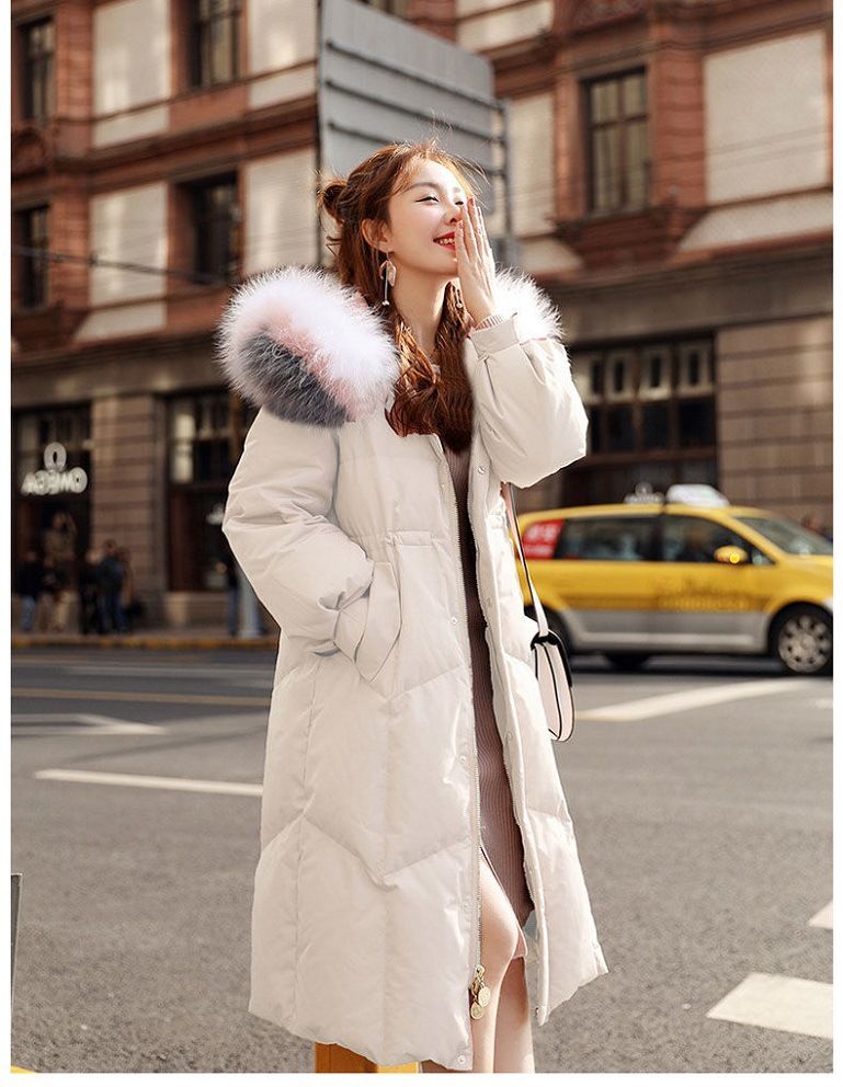 2025 Hiver Nouveau Extra Large Col Vers Le Bas Femmes Genou Long Sur Coréen Épaissie Taille Wrap_voghion.com