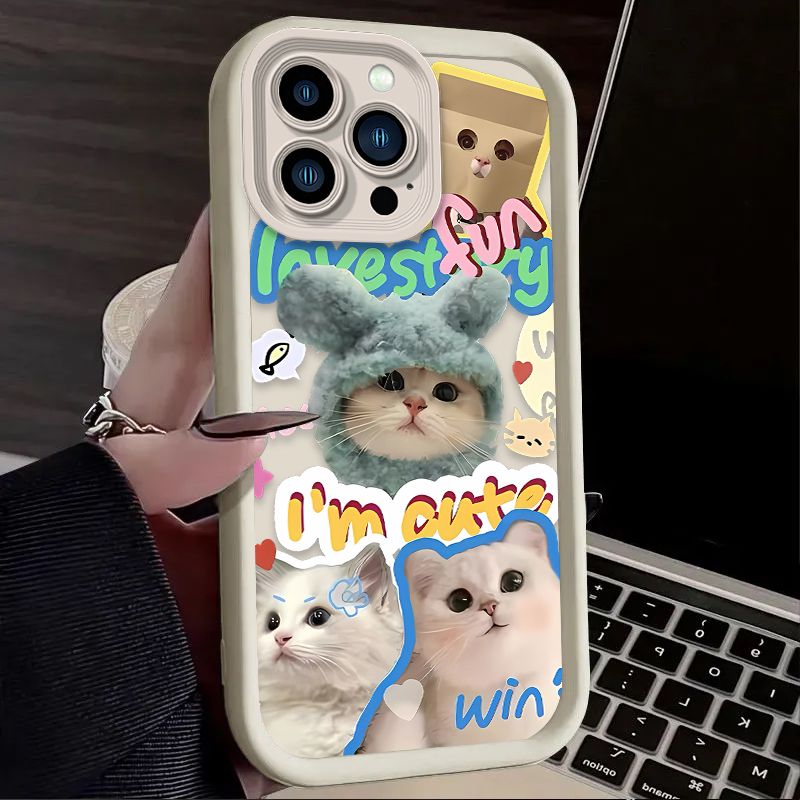 Custodia posteriore in silicone morbido con stampa per iPhone 15 14 16 13 12 11 Pro Max X XS X S Max XR SE 2020 7 8 Plus iphone16 Lovely Cat Dog_voghion.com
