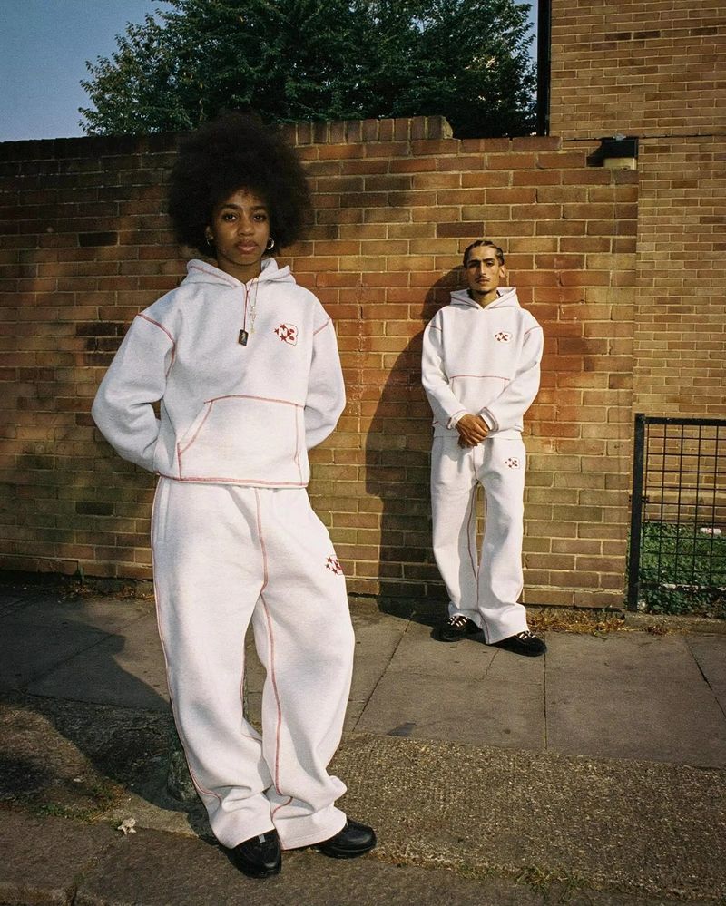 New Fleece Embroidered Sweatpants Hooded Sweatshirt Letter Casual Youth Set_voghion.com