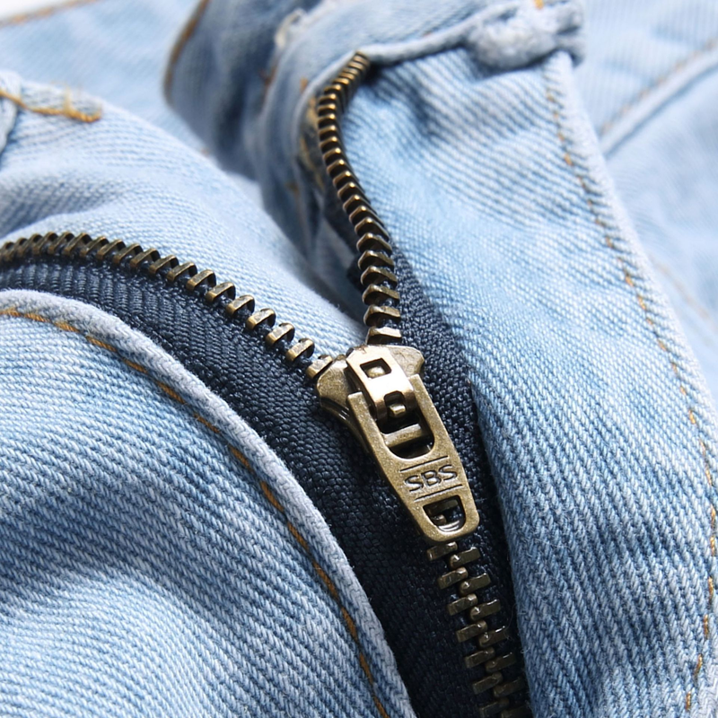 Herreklær casual slim denim small leg quarter bukser personlig trendy jeans_voghion.com