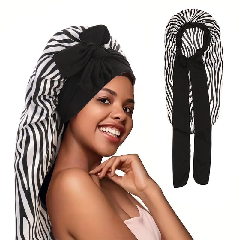 Cuffia da uomo con stampa leopardata multicolore, a righe larghe, a tesa larga, elastica, per salone di bellezza, per la cura dei capelli, con chignon elastico, berretto indiano_voghion.com