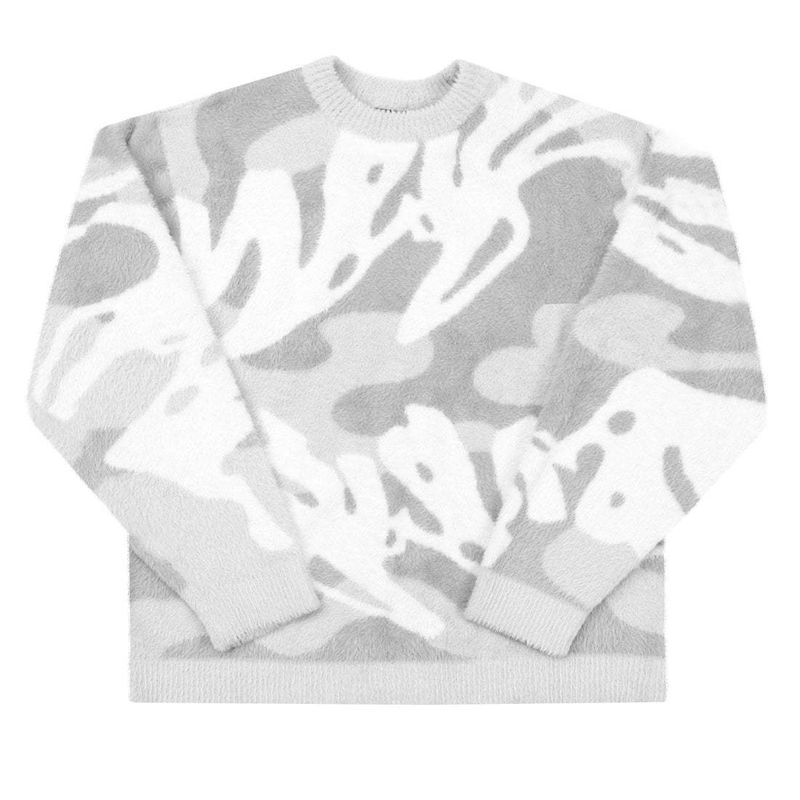 Maglione urbano in stile britannico – Pullover girocollo oversize da uomo con dettagli jacquard (S-XXL, bianco/nero)_voghion.com