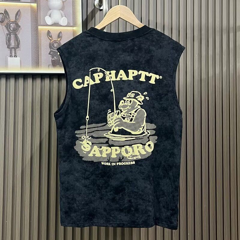 Camiseta de algodón de manga corta con estampado de marca de moda holgada de alta costura de verano para hombre_voghion.com
