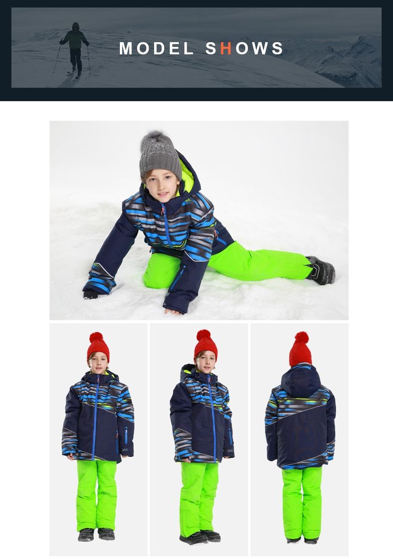 001 Comercio electrónico transfronterizo Nuevo PHIBEE Conjunto de esquí infantil Little Elephant para niño, chaqueta y pantalón gruesos y cálidos_voghion.com