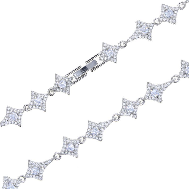 Hip Hop Necklace New Style Inlaid Zircon Star Pendant Tennis Chain Men's And Women's Jewelry_voghion.com