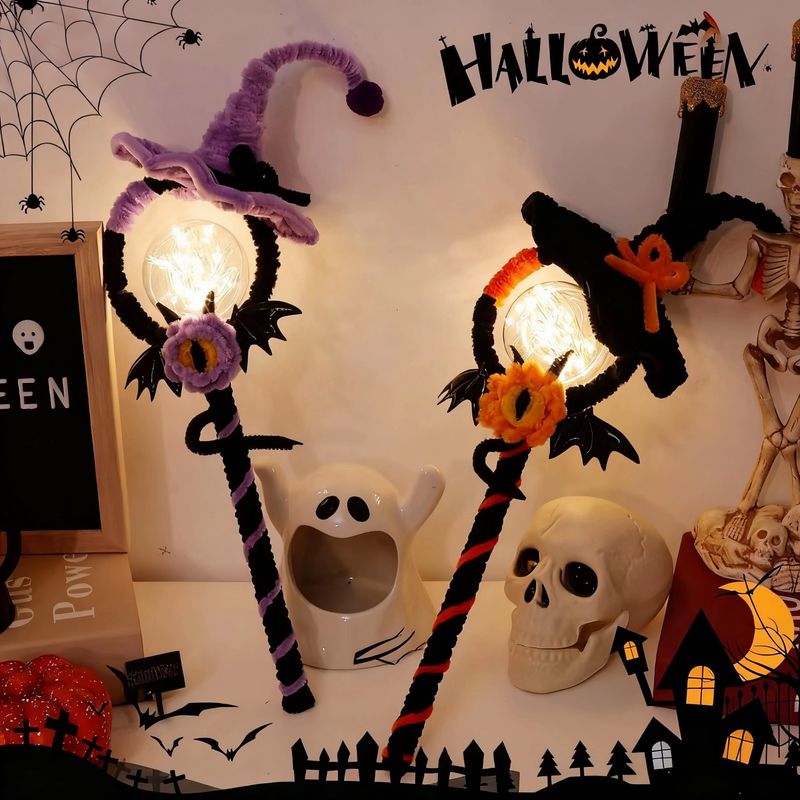 New Halloween Magic Glowing Fairy Twist Wand DIY Craft Decoration Prop Material Kit_voghion.com