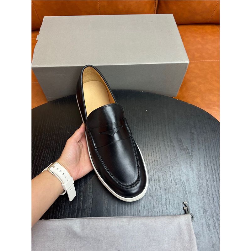 New Fashion Versatile Casual Leather Low-Top Breathable Slip-On Loafers Simple Bean Men's Trendy Shoes_voghion.com