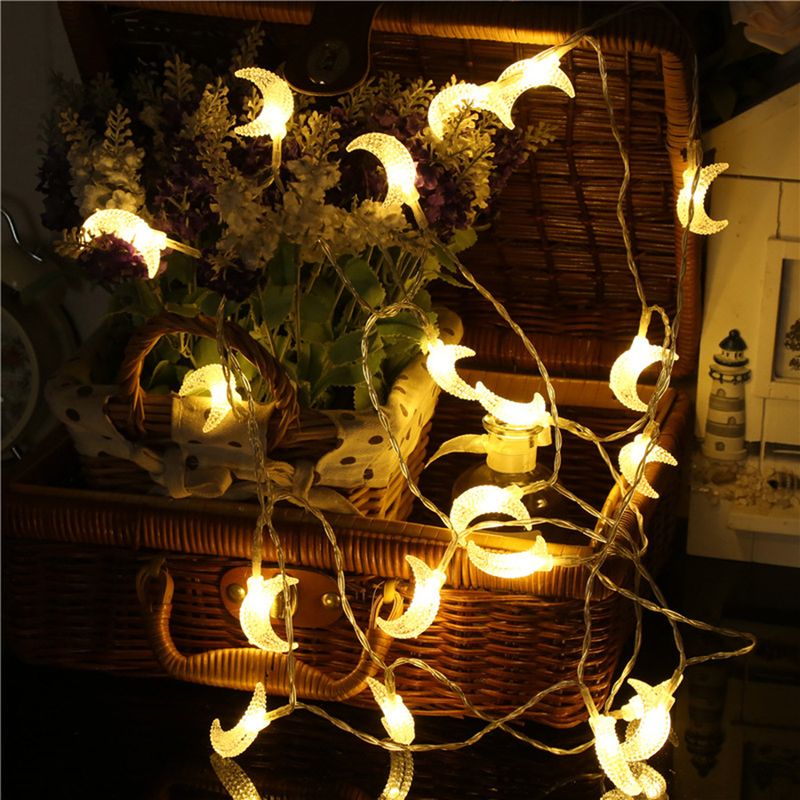 Guirnalda de luces LED de estrellas y lunas, guirnalda de luces de estrellas y lunas, luces decorativas de Oriente Medio para festivales navideños, pequeñas luces de colores de estrellas y lunas_voghion.com