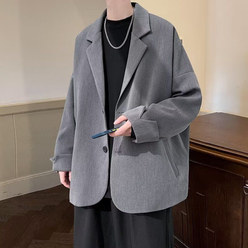 CT Spring And Autumn Small Blazer For Men, Korean Style Loose Trendy Student Casual Suit, New Versatile Stylish Simple_voghion.com