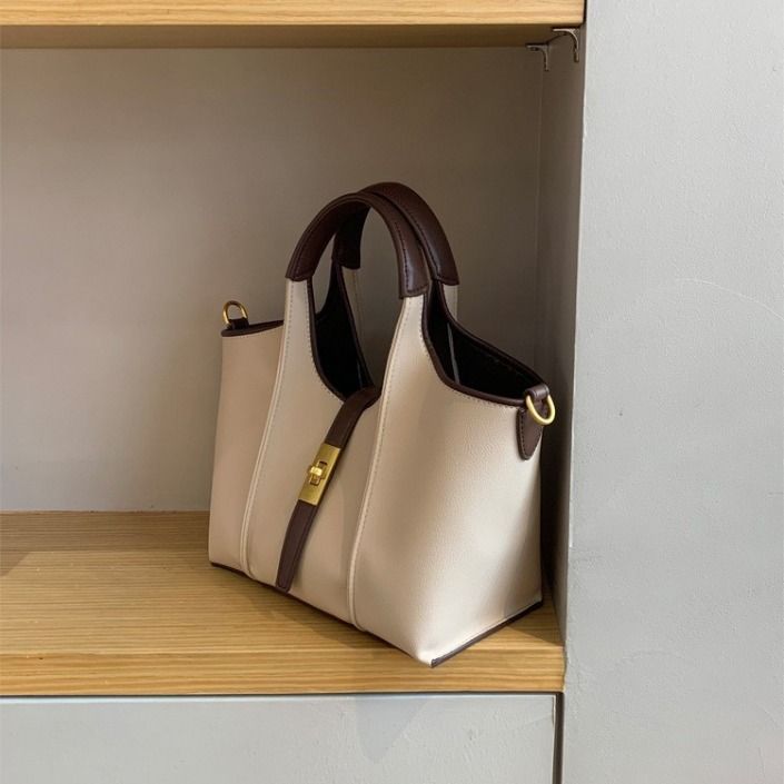 Women's Basket Versatile Bucket Handbag 2024 New Large Capacity Commuter Shoulder Crossbody Tote Bag_voghion.com