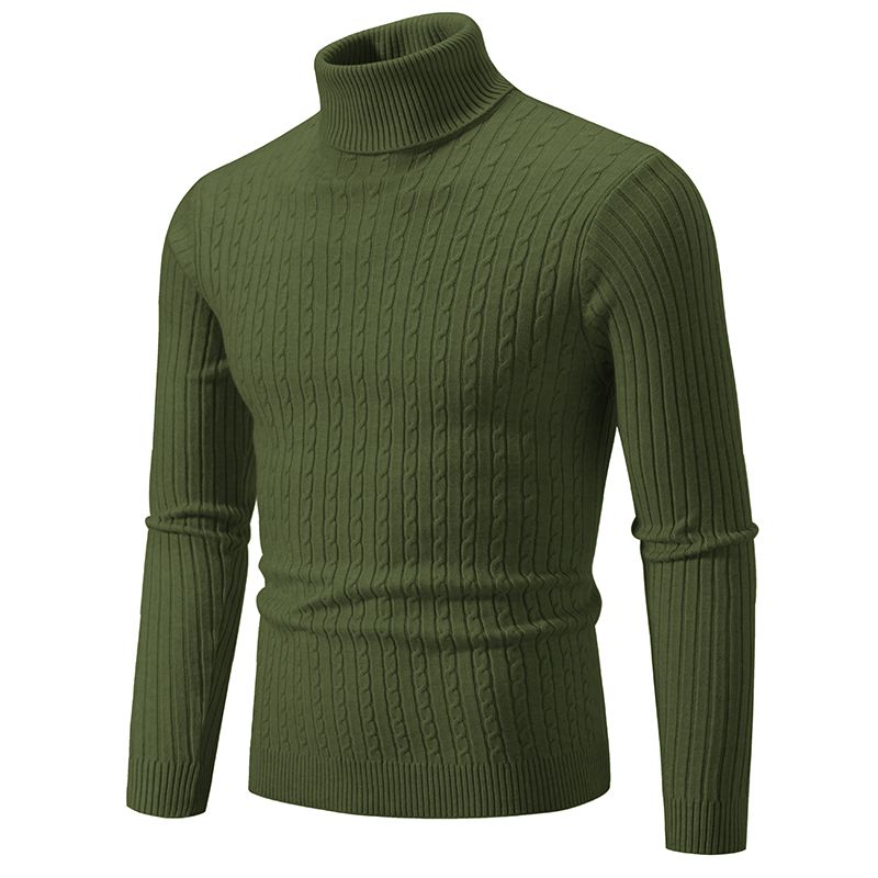 Neue Männer Pullover a collo alto Einfarbig Pullover Gestrickte Warme Casual Rollkragen Sweatware Woolen Herren Winter Outdoor Tops_voghion.com
