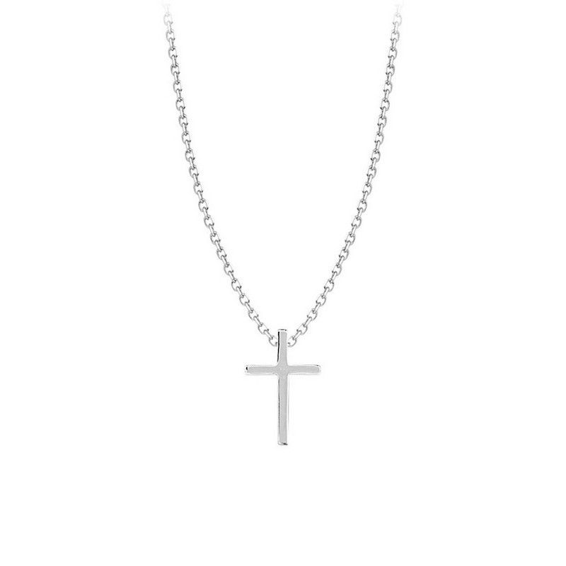 Collana girocollo con croce geometrica, stile dolce e fresco, minimalista, con ciondolo piccolo e catena per clavicola, per donne, trasmissione in diretta_voghion.com