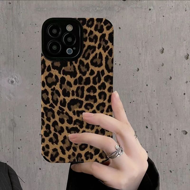 Digitex Compatible With IPhone Pro 15 Phone Case 11 Brown Leopard Print XR Max Creative Protective Cover_voghion.com