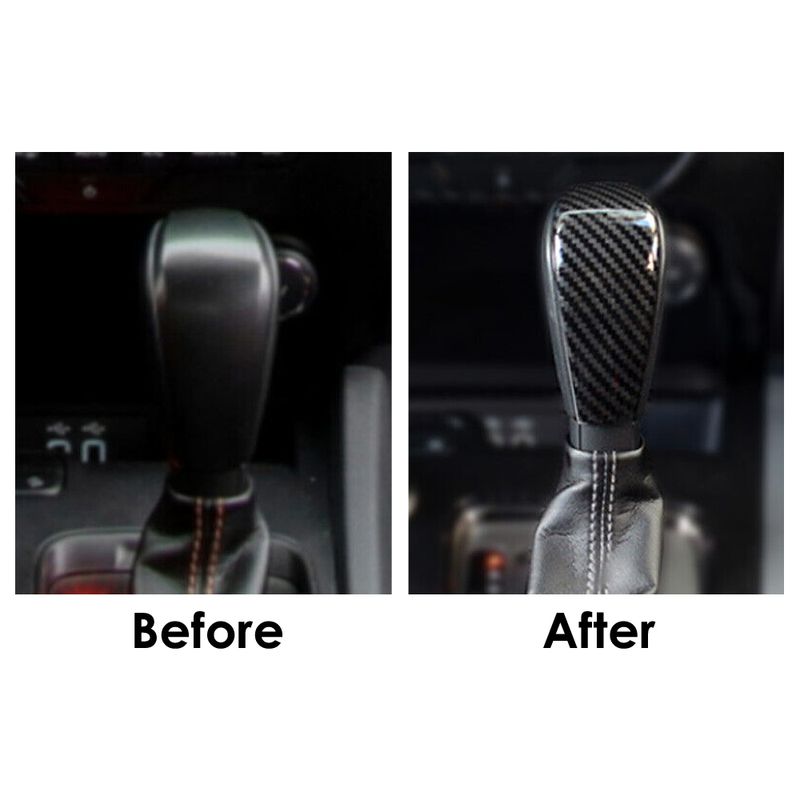 For Ford Ranger 2015-2018 1pcs ABS Carbon Fiber Color Gear Shift Knob Cover Trim_voghion.com