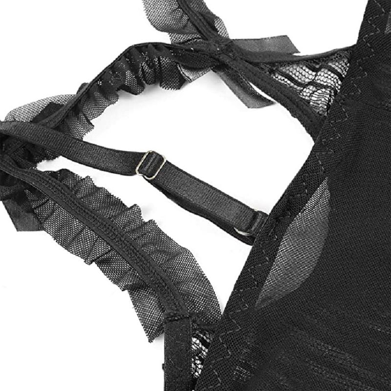 New Sexy Hollow Out Mesh Suspender Jumpsuit And Fun Lingerie_voghion.com