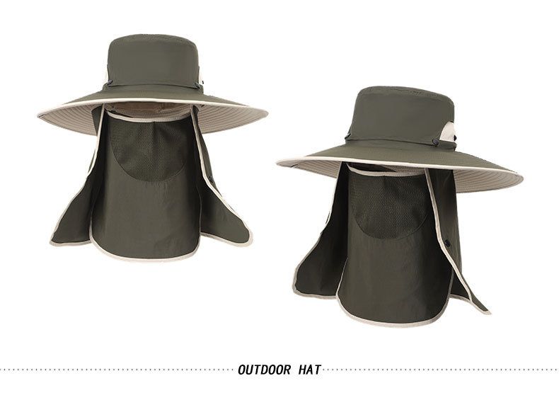 SunGuard Elite 360° UV Protection Hat - UPF 50+ Detachable Face & Neck Cover (Breathable, Quick-Dry For Hiking/Fishing, Unisex)_voghion.com