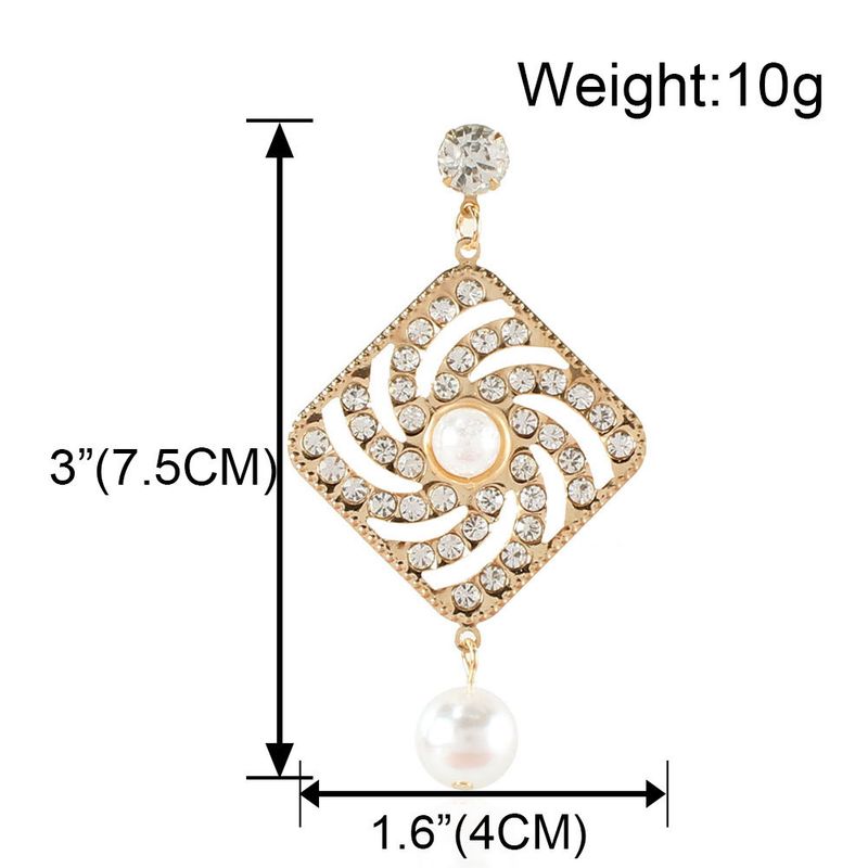 Women’s Jewelry Set Fashion Exaggerated Retro Alloy Diamond Earrings Fashion Simple Personality Geometric Earrings_voghion.com