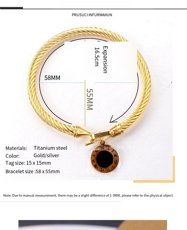 Lettere inglesi fibbia a ferro di cavallo bracciale in acciaio inossidabile numero femminile in acciaio al titanio tag romano gioielli_voghion.com