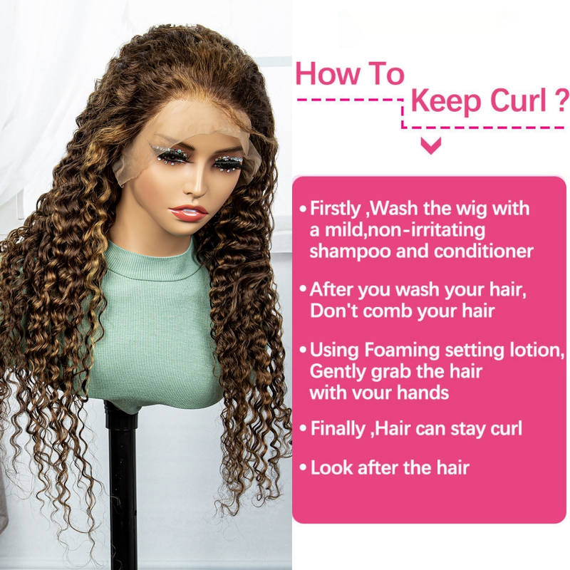 Braziliaans haar 13*4 pre-lace echt haar kleine krullen vlinderhaar pruik 180% dichtheid P4/27 kleurvorm natuurlijk mode geschikt voor dames dagelijks gebruik_voghion.com