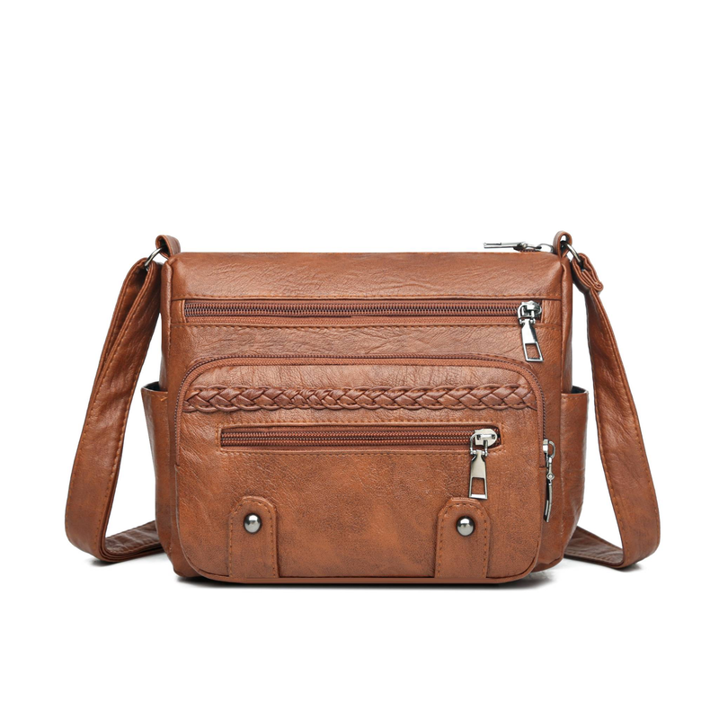 Women's vintage shoulder bag, multi-pocket large capacity crossbody bag_voghion.com