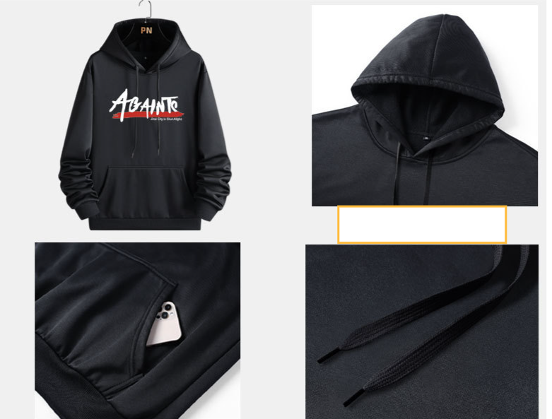 Men's Clothing Men's sports suit spring and autumn cardigan hooded two piece running loose large size casual sweatshirt_voghion.com