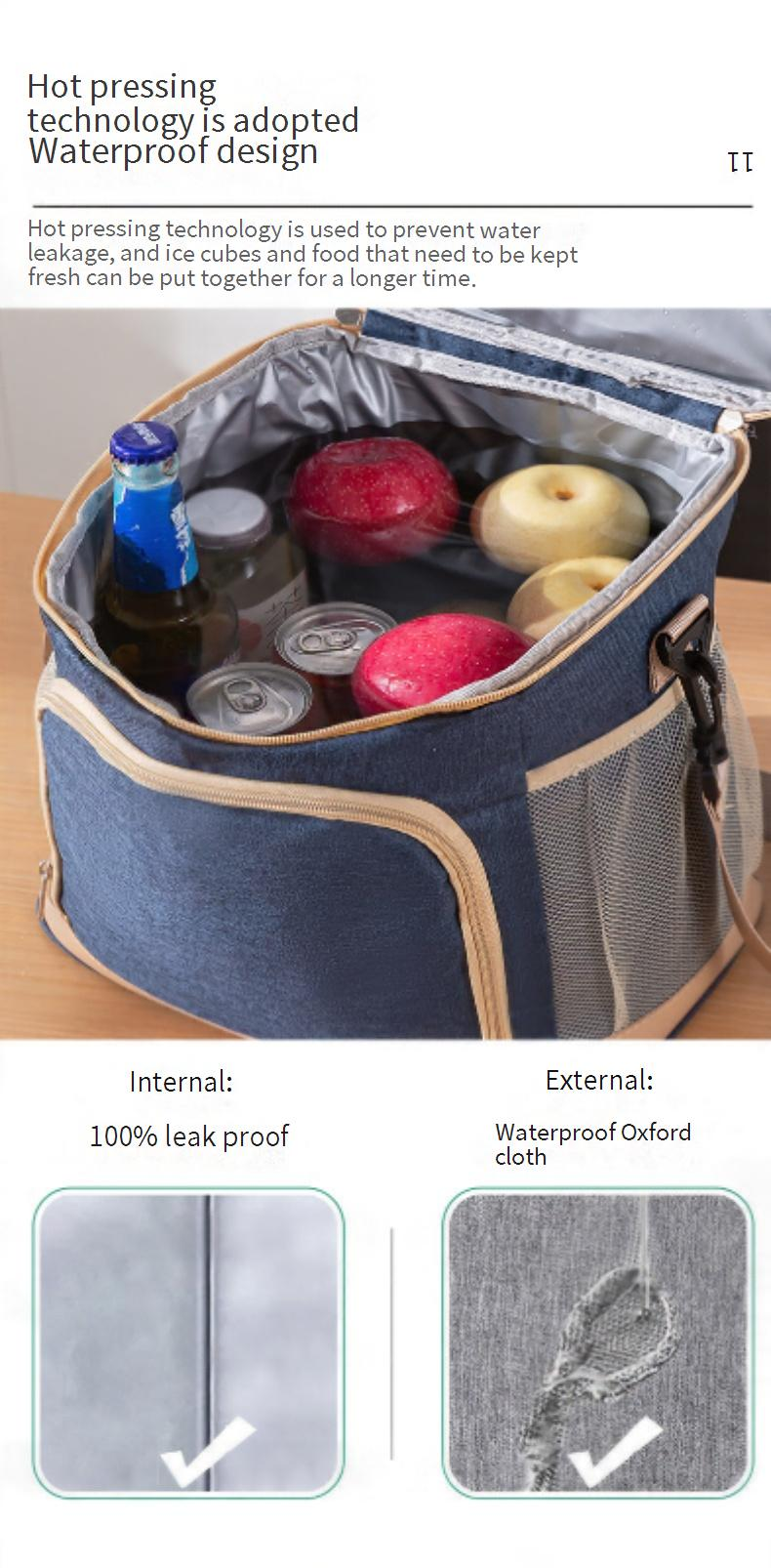 Domácnost a zahrada Nový izolační vak Velkokapacitní oxfordská látka Silný vodotěsný ledový vak Piknikový vak Velký obědový vak_voghion.com