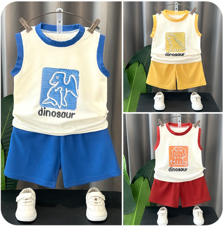 Nuovo vestito estivo per bambini, senza maniche, sottile, per bambini di piccola e media taglia, versione larga, abbigliamento per bambini all'ingrosso_voghion.com