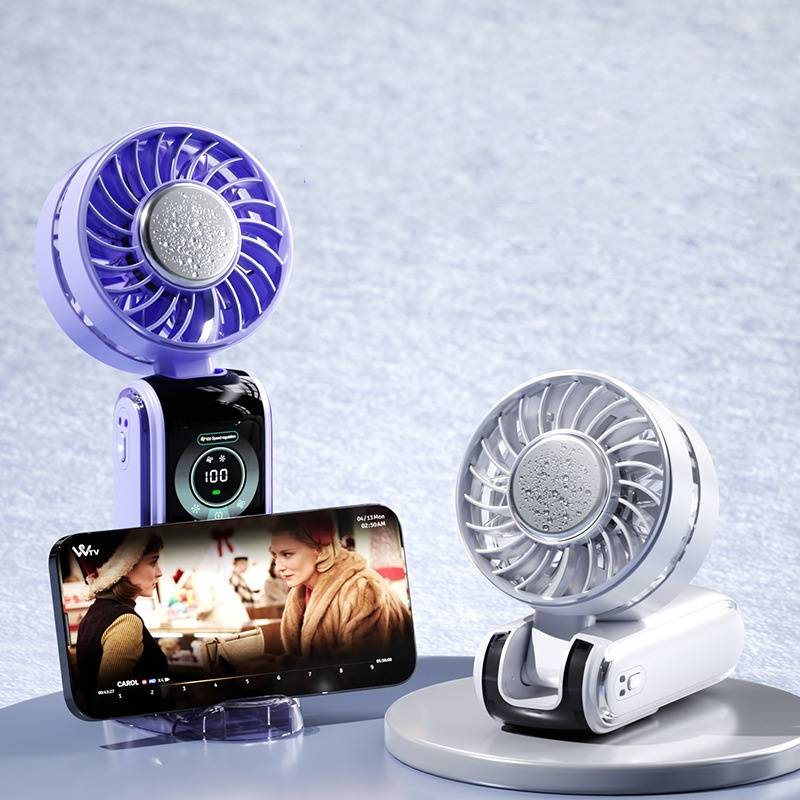 2025 New Ice Pack High Speed Fan Semiconductor Cooling Handheld Fan Portable Charging Folding Small Fan_voghion.com