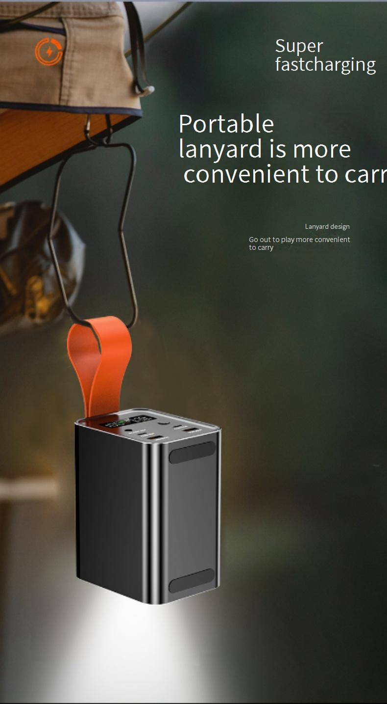 Power Bank High Power PD100W Schnelllade-Laptop-Powerbank Campinglicht im Freien Mobile Stromversorgung mit großer Kapazität_voghion.com