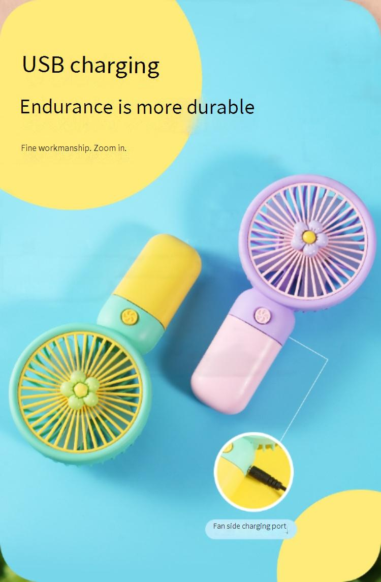 Bloemen- en fruithandventilator voor kinderen - USB oplaadbare draagbare bureau- en buitenventilator_voghion.com