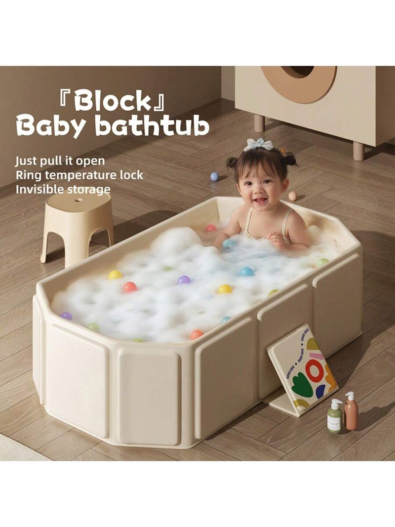 Baby Bathtub, Large Size, 0-5-year-old Children's Folding Bathtub, Baby Can Sit And Lie Down, Newborn Integrated Bathtub_voghion.com