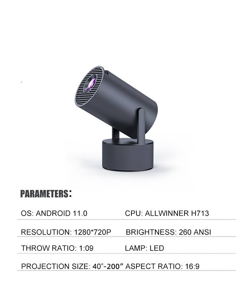 Proiettore portatile mini YITAN HY300 PRO KTV Audio Home HD_voghion.com