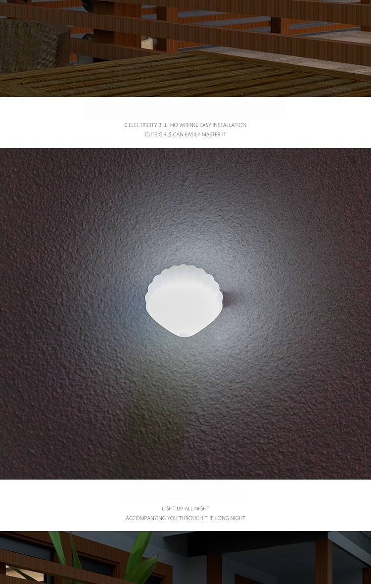 Solar-Powered Seashell Wall Light LED Outdoor Garden Fence Lamp Waterproof Decorative Lighting For Stairs Pathway Patio_voghion.com