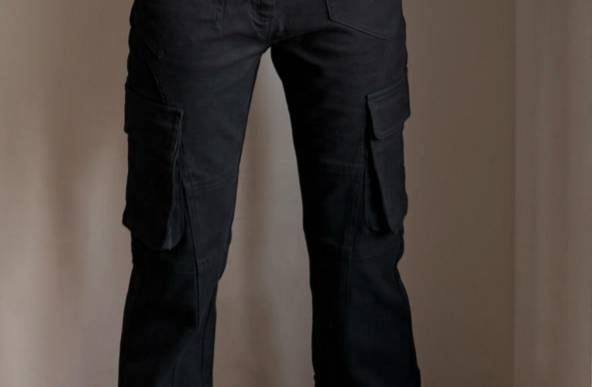 Pantaloni cargo retrò unisex – Jeans da lavoro neri multiuso (gamba dritta, modello bootcut, design multitasche)_voghion.com
