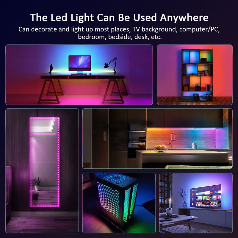 Taśmy LED RGB 3535, 5 V, 1 m-30 m, 16 milionów kolorów, RGB, oświetlenie taśmowe LED z synchronizacją muzyki, zmiana kolorów na imprezę w domu_voghion.com