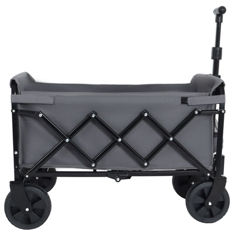 Expandable Dual-Layer Utility Wagon With 100% Extra Space - 225lbs Grocery Cart For Camping, Shopping, Sports, Gardening, Fishing, Gray_voghion.com