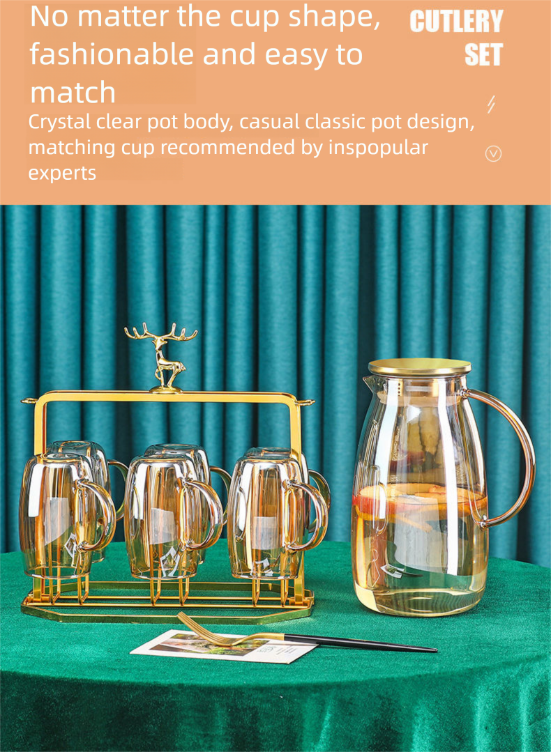 Nordic Light Luxury Glass Home Living Room Coffee Table Modern With Handle Drinking Cup Water Set High Aesthetic_voghion.com