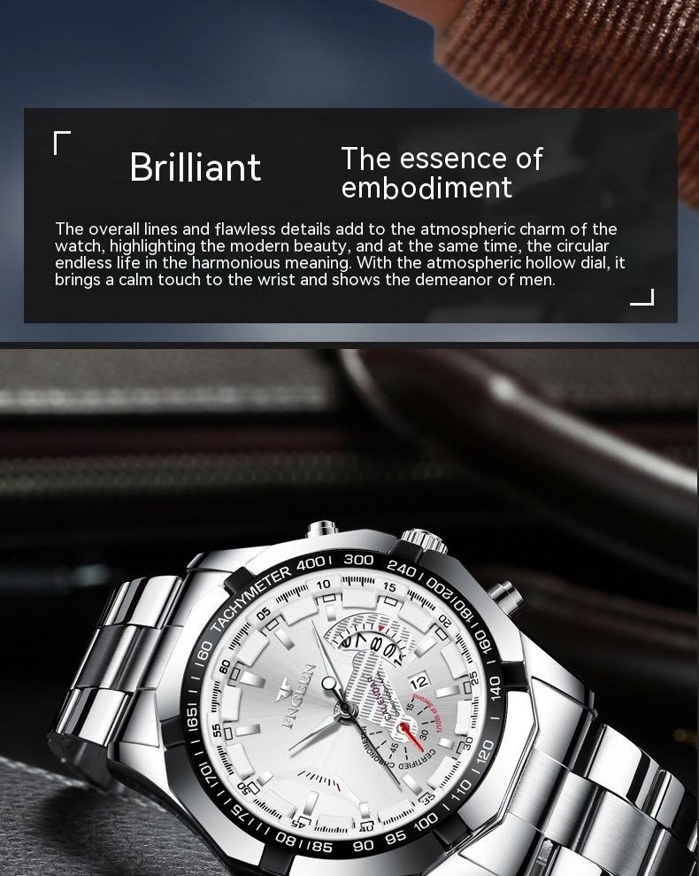 2023. gada jauns, karsti pārdots Fenzun rokas pulkstenis, ūdensizturīgs daudzfunkcionāls pulkstenis, liels ciparnīcas pulkstenis, liels jauns kalendāra kvarca vīriešu pulkstenis_voghion.com