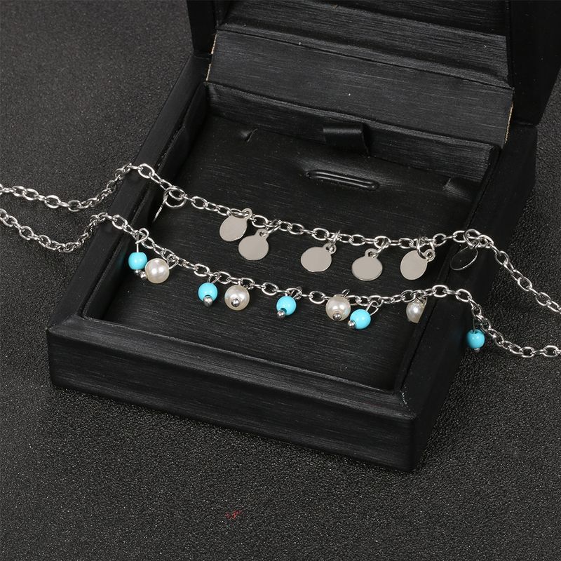 Verano Baita Pequeño Fresco Y Elegante Calzado De Cuentas Personalizado Simple Redondo Lentejuelas Tobillo_voghion.com