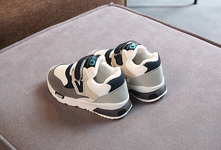 Child's shoes Add cotton new simple classic color matching children's warm sneakers_voghion.com