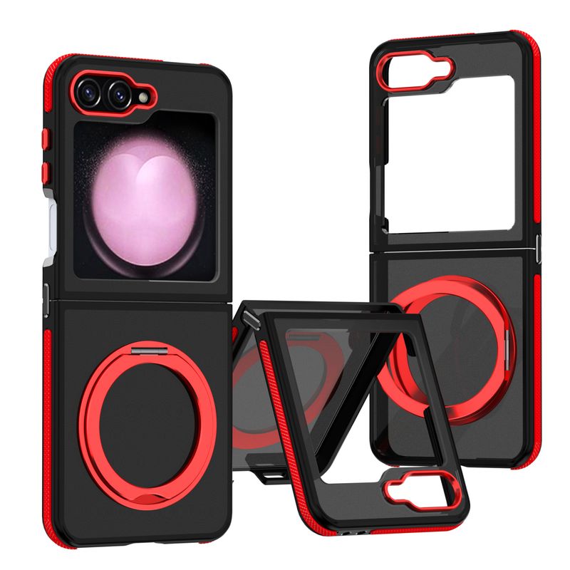 360° draaibare ringhouder telefoonhoesje voor Samsung Galaxy Z Flip 6 Flip6 5G schokbestendige harde schaalhoes_voghion.com