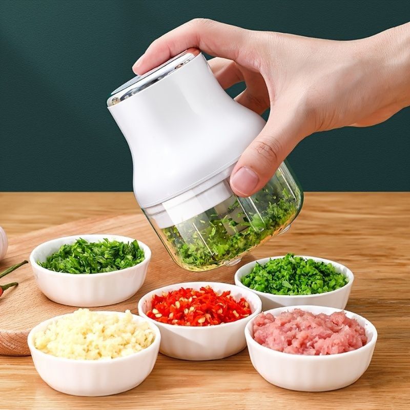 Wireless Mincer; Ga Chopper; Portable Food Kitchen Household Masher; Electric 1pc Garlic Garlic Mini Vegetable Processor; Small_voghion.com
